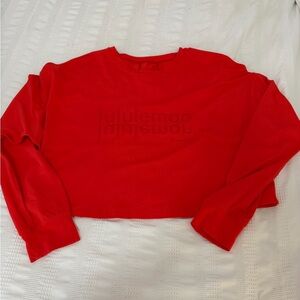 Lululemon Red Long Sleeve Crop Top